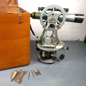 62-b-20 Teledyne Gurley Vintage Surveyors Transit Level With Original Mahogany Box