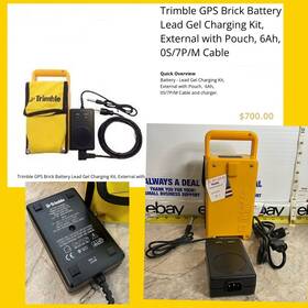 32593-00 Trimble Gps Brick Battery Lead Gel Charging Kit External W Pouch Charger