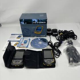 E4li031202b11 Trimble Lot Of 2 Juno St Windows Mobile Gps With Leather Case And Chargers