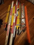 Lot Of 8 Surverying Tripods & Measuring Rods Lietz Crain Wooden Aluminium Vtg. Fixed Price $329.95.