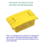 Rebuild Service For Topcon BT-56Q Battery. Fixed Price $62.00.