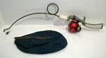 Vintage Small Fishing Rod, Pistol Grip Handle, Johnson Laker 140 Reel, Case Wow!. Fixed Price $30.00.