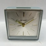 1940S Antique Jerger Wind Up Robins Egg Blue Desk Alarm Clock Square Face Works. Fixed Price $67.49.