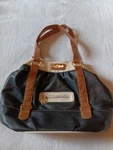 South Pole Handbag Black Brown Cream Faux Leather Gold Tone Hardware Purse. Fixed Price $25.00.