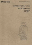 Topcon Electronic Total Station GTS-200 (201D/202) Series Instruction Manual. Fixed Price $59.98.