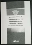 Nikon Quick Charger Q-70U And Q-70E Instruction Manual. Fixed Price $19.95.