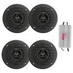 Milennia 3.5" 75 Watt All Weather Speakers (qty 4) W/ 4-CHANNEL Marine Amplifier. Fixed Price $107.99.