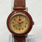 Canada Watch Women 26MM Maple Leaf Wood Leather Band New Battery 7.5". Fixed Price $14.99.