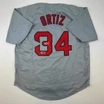 Facsimile Autographed David Ortiz Boston Grey Reprint Laser Jersey Men's Xl. Fixed Price $74.99.