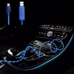 3X Micro Usb Cable Charge Sync Blue Light Up Pulse Electroluminescent V2 Feet. Fixed Price $9.99.