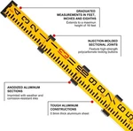 16 Ft. Aluminum Dual Sided Grade Rod 8THS 5 Sections Telescoping Leveling. Fixed Price $72.97.
