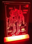 Pacific Crimson Typhoon Blueprint Laser Engrave Acrylic Frame Red Led Stand. Fixed Price $160.00.