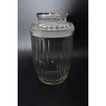 Anchor Hocking Ribbed Optic Prism Glass Apothecary Jar Starburst Lid Canister 7". Fixed Price $21.00.