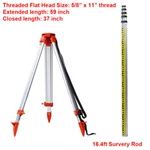 Universal Survey Tripod Laser Level Transit W/ 5M Rod. Fixed Price $90.25.