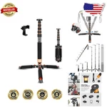 Durable Aluminum Monopod 6KG, 177CM Max Height, Metal Tripod Base, Orange. Fixed Price $111.59.