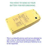 Rebuild Service For Topcon BT-32Q Battery. Fixed Price $52.00.