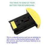 Rebuild Service For Topcon BT-45Q Battery. Fixed Price $52.00.