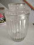 Old Anchor Hocking Clear Glass Ribbed Prism Coffee Canister Candy Jar. Fixed Price $8.00.