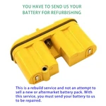 Rebuild Service For Topcon BT-25Q Battery. Fixed Price $42.00.