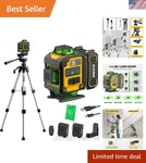 Laser With Tripod, 4X360 Self Leveling Level, Green Line 4.... Fixed Price $163.57.