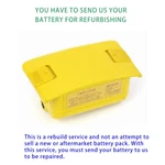 Rebuild Service For Topcon BT-47Q Battery. Fixed Price $62.00.