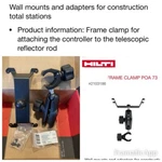 Hilti 2103186 Frame Clamp Poa 73 Measuring System Controller Reflector Rod New. Fixed Price $390.99.