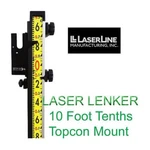 Laser Line Lenker Rod 10 Foot Tenths With Topcon Mount. Fixed Price $335.00.