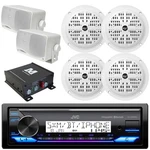 Jvc KDX38MBS Marine Bluetooth Aux Radio, Milennia Amp, 4 Round &2 Box Speakers. Fixed Price $254.49.