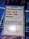 Pacific Crest Rfmrxo Positioning Datalink 430-450MHZ Radio Receiver Module Modem. Fixed Price $250.00.